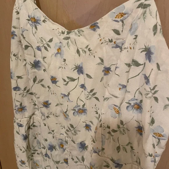 Old Navy Blue and White Floral Cream Jumpsuit - Picture 2 of 4